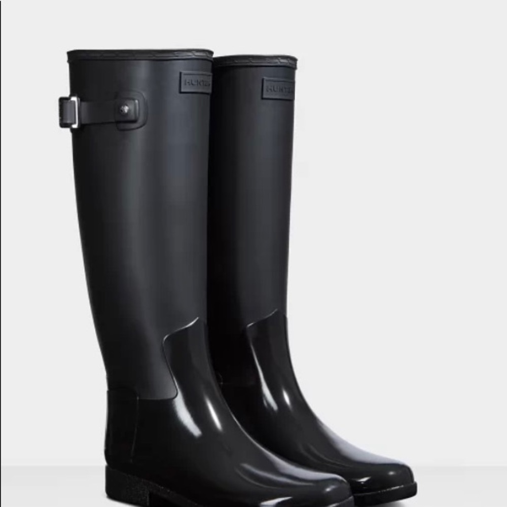 Women's Refined Slim Fit Gloss Duo Tall Rain Boots
